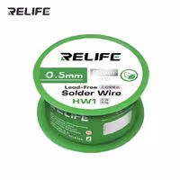 سیم لحیم RELIFE مدل RL-HW1 با قطر 0.5 میلی‌متر، مناسب برای لحیم‌کاری دقیق قطعات الکترونیکی و تعمیرات.