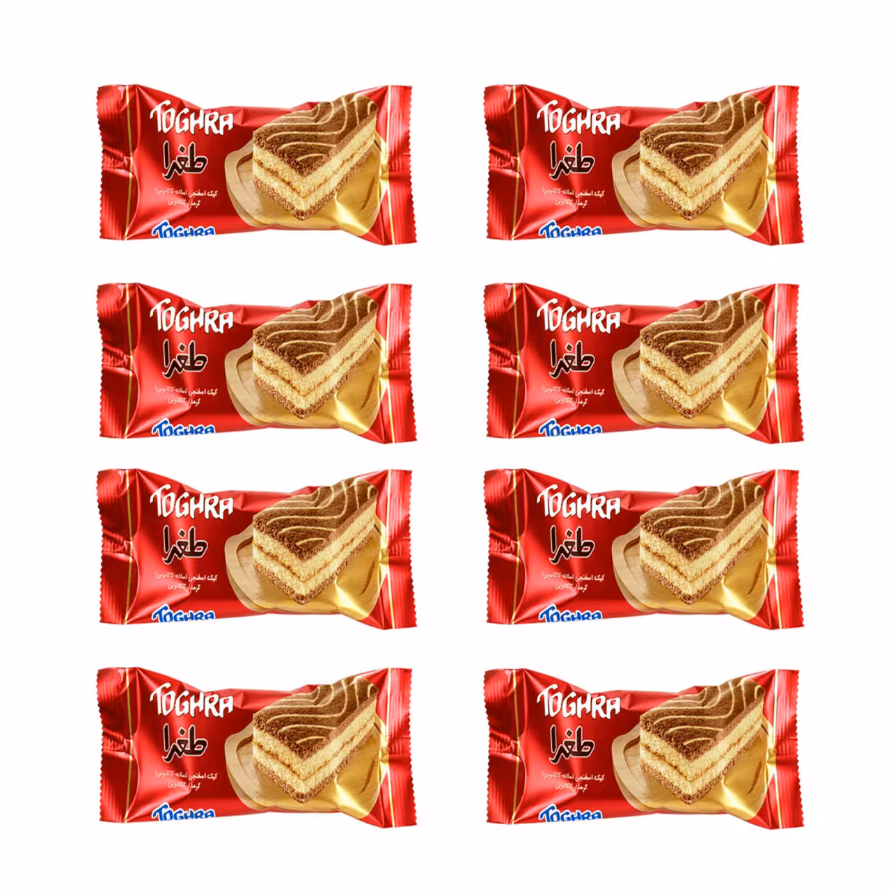 کیک اسفنجی کرمدار کاکائویی طغرا 55 گرمی بسته 36 عددی