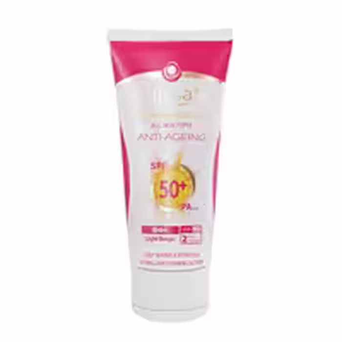 کرم ضدآفتاب ضدچروک  SPF50 سان‌سیف بژ طبیعی حجم 50 میلی‌لیتر