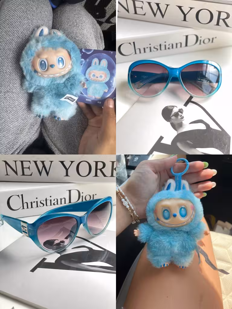 عینک افتابی برند Dior آبی ترند دخترانه زنانه یووی400