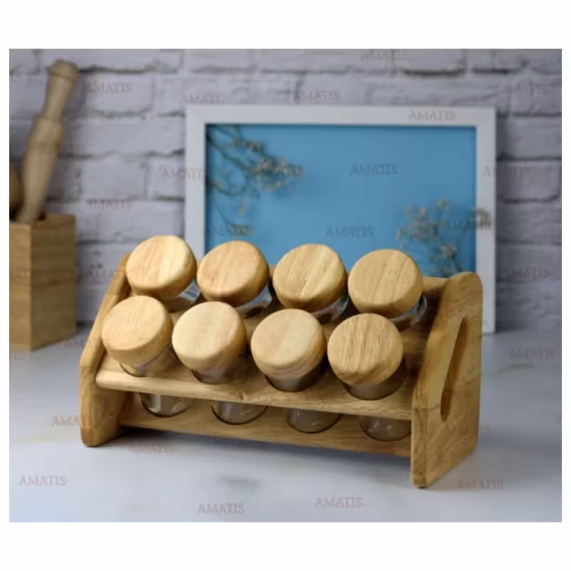 ست جا ادویه چوبی کج 8 تایی کد 99083 از برند لونا رابروود