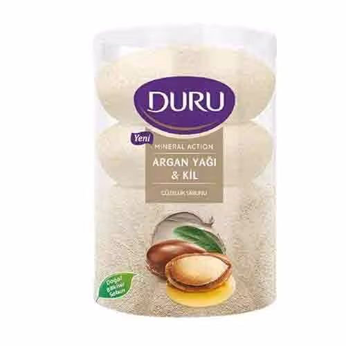صابون دورو DURU لیوانی حاوی روغن آرگان و خاک رس 4 عددی
