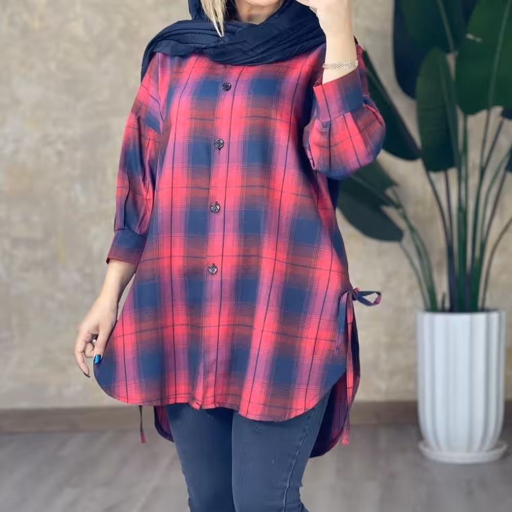 شومیز مانتویی بغل بندی