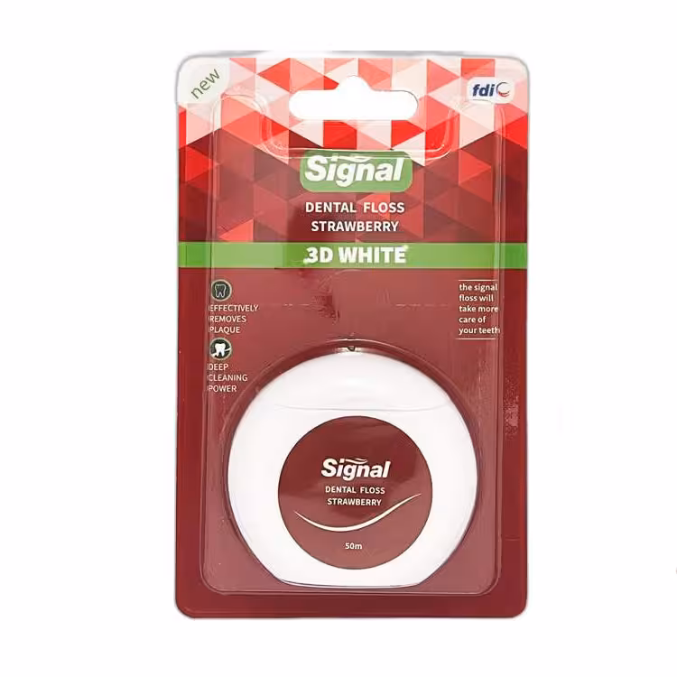 مشخصات، خرید و قیمت نخ دندان سفید کننده سیگنال با طعم توت فرنگی 50 متری ⭐️ ویان مارکت