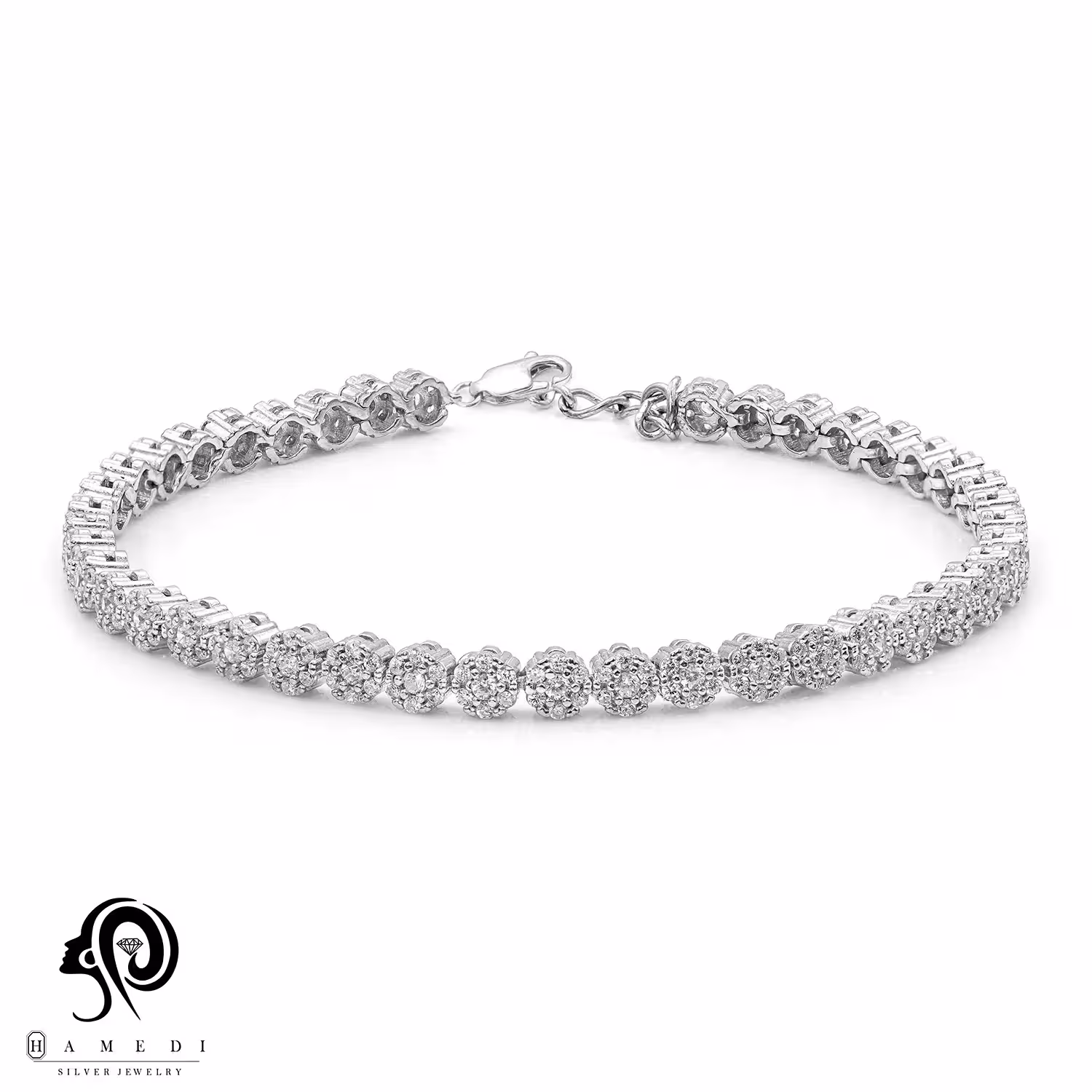 دستبند نقره زنانه مجلسی فلاور مدل BI F49