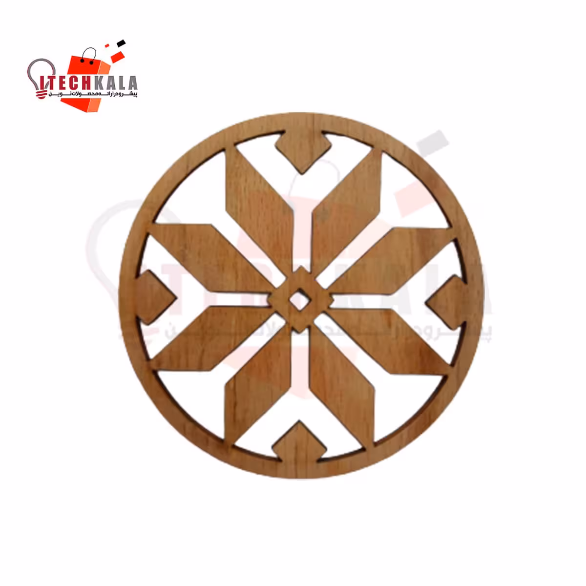 بیس چوبی زیرلیوانی دایره اسلیمی