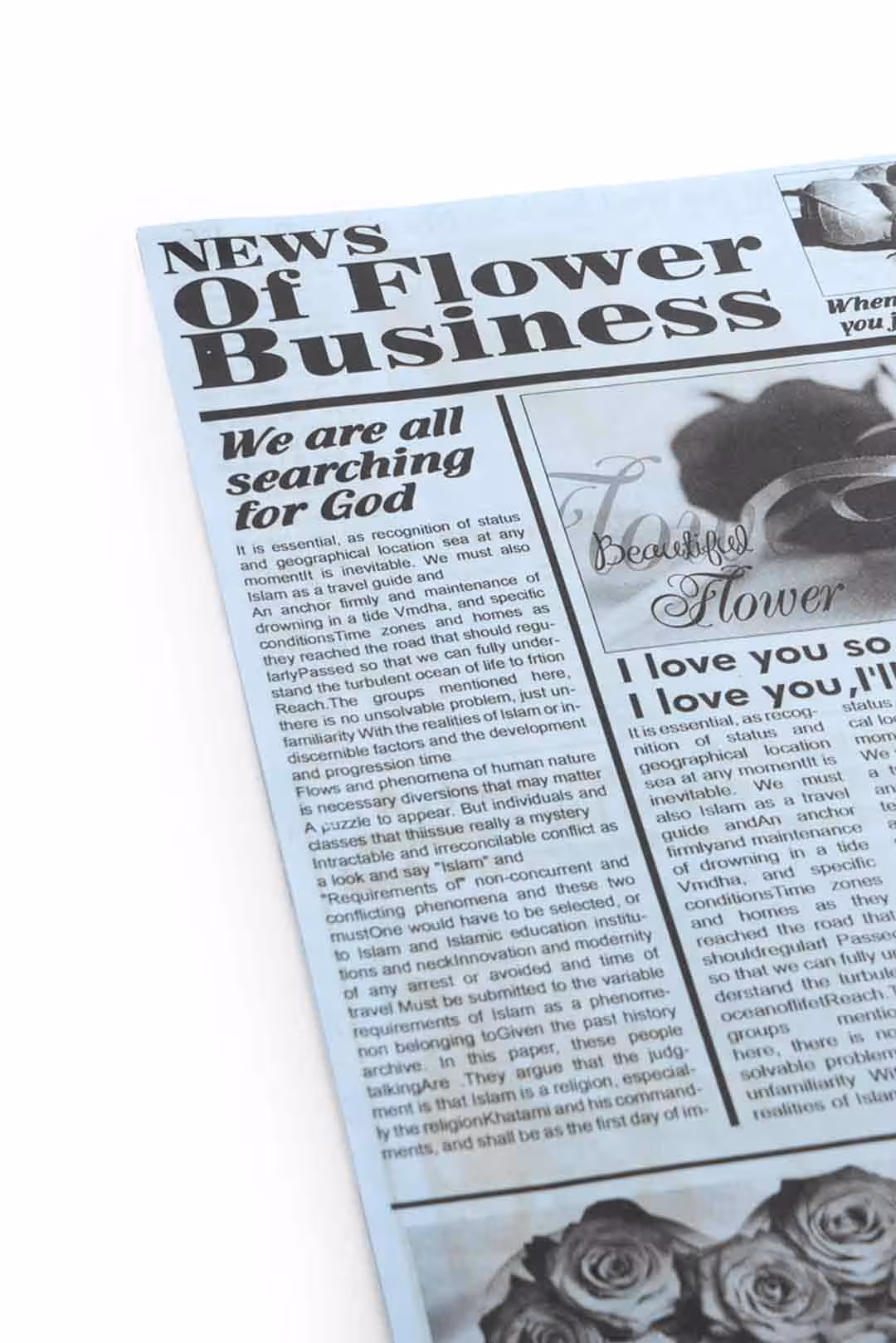 روزنامه انگلیسی زمینه آبی