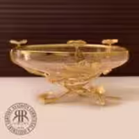 BELLEZA بلزا  ظروف دکوراتیو برنجی ابگز عسلی میوه خوری تخت   4424T