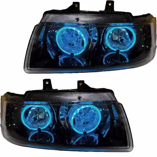 خرید چراغ جلو اسپرت سمند LX کروز مدل حلقه 3D آبی یخی داخل مشکی بدون موتور دو عددی | اتوموبی