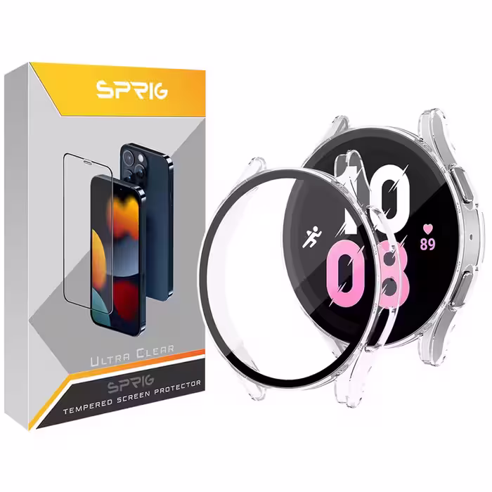 کاور اسپریگ مدل PC-Bumper مناسب برای ساعت هوشمند سامسونگ Galaxy Watch 5 40mm به همراه محافظ صفحه نمایش