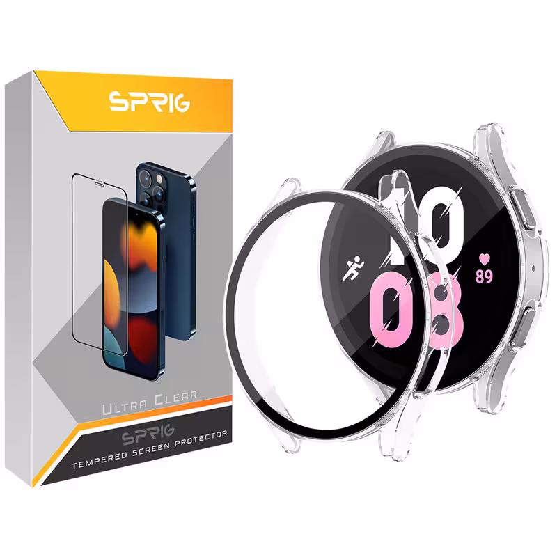 کاور اسپریگ مدل PC-Bumper مناسب برای ساعت هوشمند سامسونگ Galaxy Watch 5 40mm به همراه محافظ صفحه نمایش
