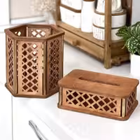 سطل وجادستمال چوبی نرده طلایی