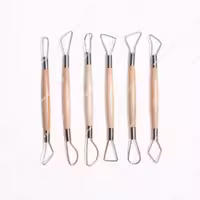 ابزار مجسمه سازی دسته چوبی دو سر فلزی