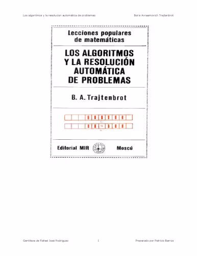 خرید و دانلود نسخه کامل کتاب Los algoritmos y la resolucion automatica de problemas