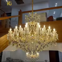 لوستر باروک چندطبقه تالاری اشرافی طلایی