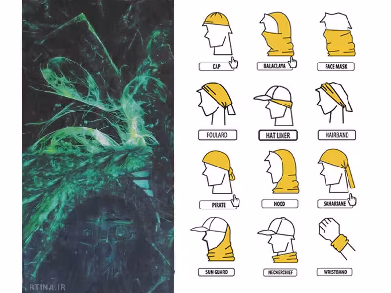 دستمال سر پارچه ای فانتزی طرح green