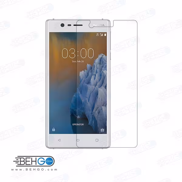 گلس نوکیا 3 بی رنگ و شفاف Nokia 3 یا ,نوکیا سه محافظ صفحه نمایش شیشه ای Glass Screen Protector Nokia 3