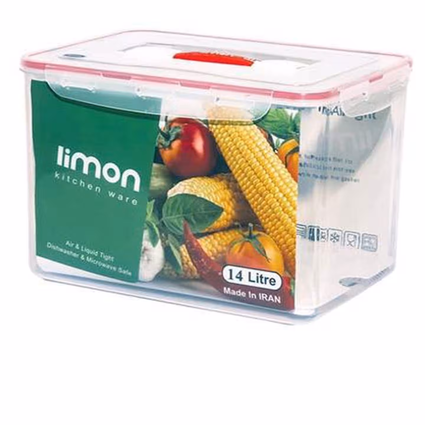 ظروف نگهدارنده پلاستیکی مستطیل دسته دار 14 لیتر