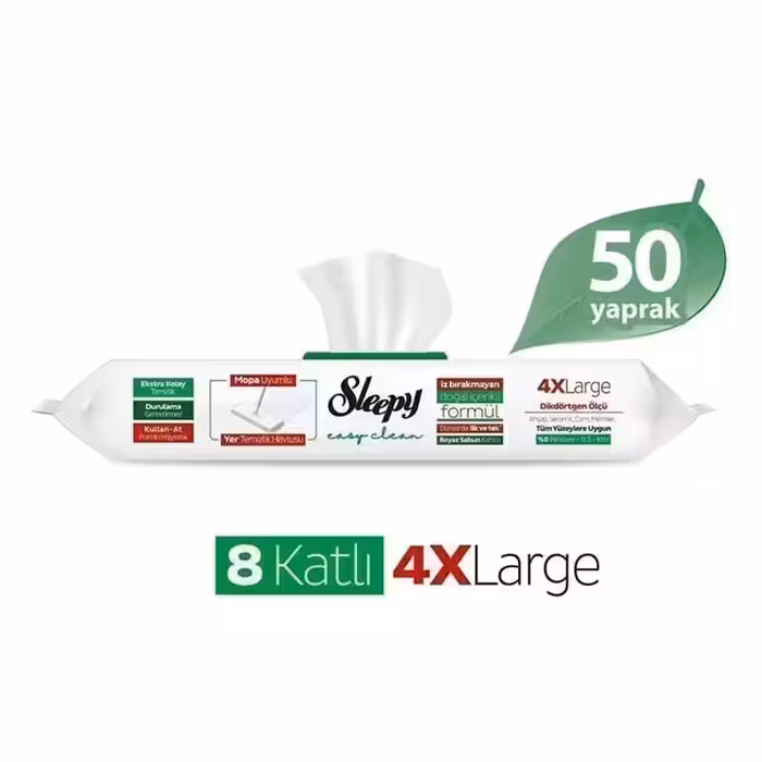 دستمال مرطوب مخصوص تی اسلیپی Sleepy قابل شستشو بسته 50 عددی