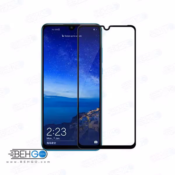 محافظ صفحه نمایش تمام چسپ گلس فول هواوی پی 30 لایت Full Glass Screen For Huawei P 30 lite 2019