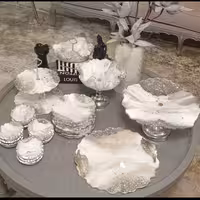 ظروف پذیرایی سرویس رزینی جهیزیه ظروف سرو و پذیرایی 6نفره