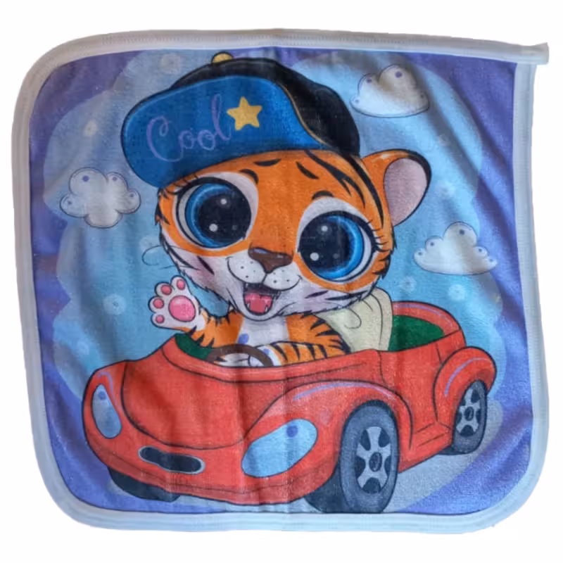 حوله دست و صورت نوزاد طرح ببری کد 06 سایز 30×30 سانتیمتر