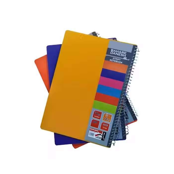 دفتر 80 برگ سیمی جلد طلقی بهار دانش 6جلدی