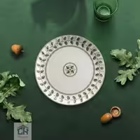 پیش دستی چینی گرد گلدکیش ست 6 تایی طرح ROYSA مدل GK701138-2