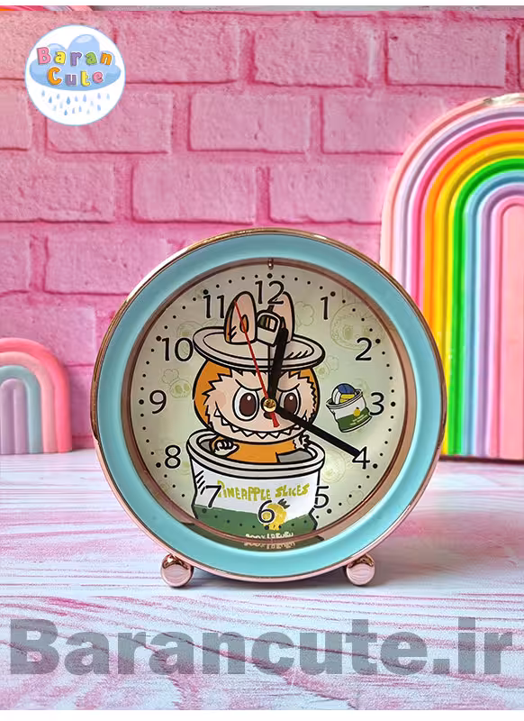 ساعت رومیزی و دیواری فانتزی زنگ دار طرح لبوبو آبی