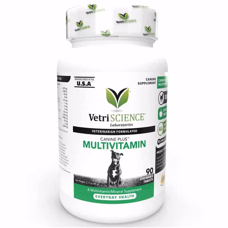 مکمل مولتی ویتامین سگ وتری ساینس مدل کنین پلاس بسته 90 عددی