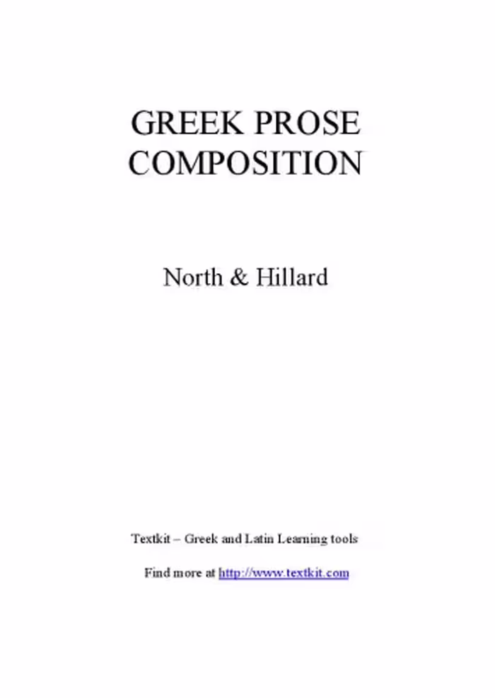 خرید و دانلود نسخه کامل کتاب Greek Prose Composition