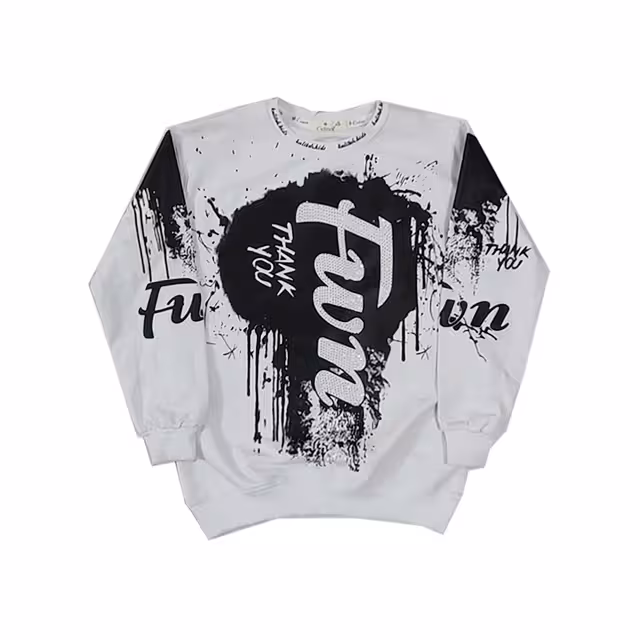 بلوز دخترانه پسرانه آستین دار سفید کد 10