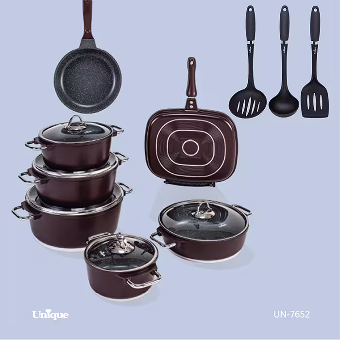 سرویس قابلمه 16 پارچه زرشکی مونیخ یونیک کد UN-7652