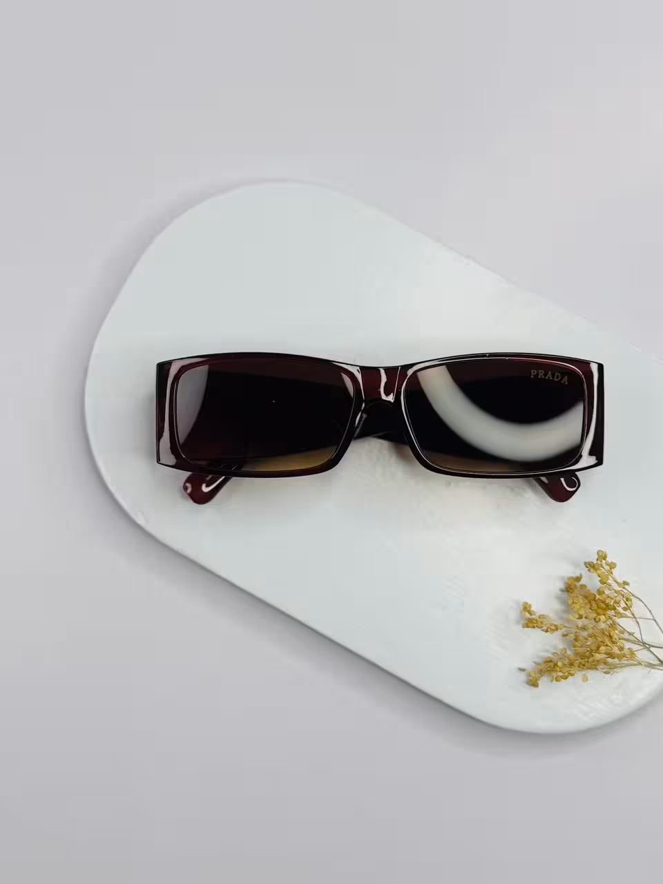 عینک آفتابی برند PRADA زنانه دخترانه رنگ قهوه ای ترند  یووی400