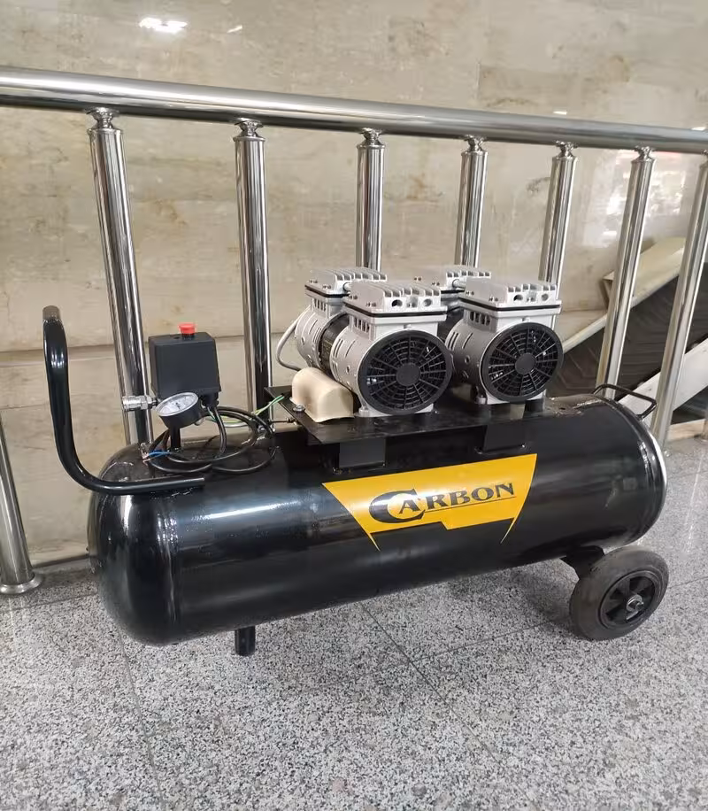 کمپرسور باد 100 لیتری کربن سایلنت 2 موتوره 4 سیلندر مدل 100P