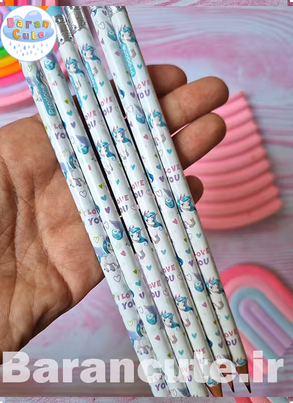 مداد فانتزی پاکن دار طرح یونیکورن پاستیلی
