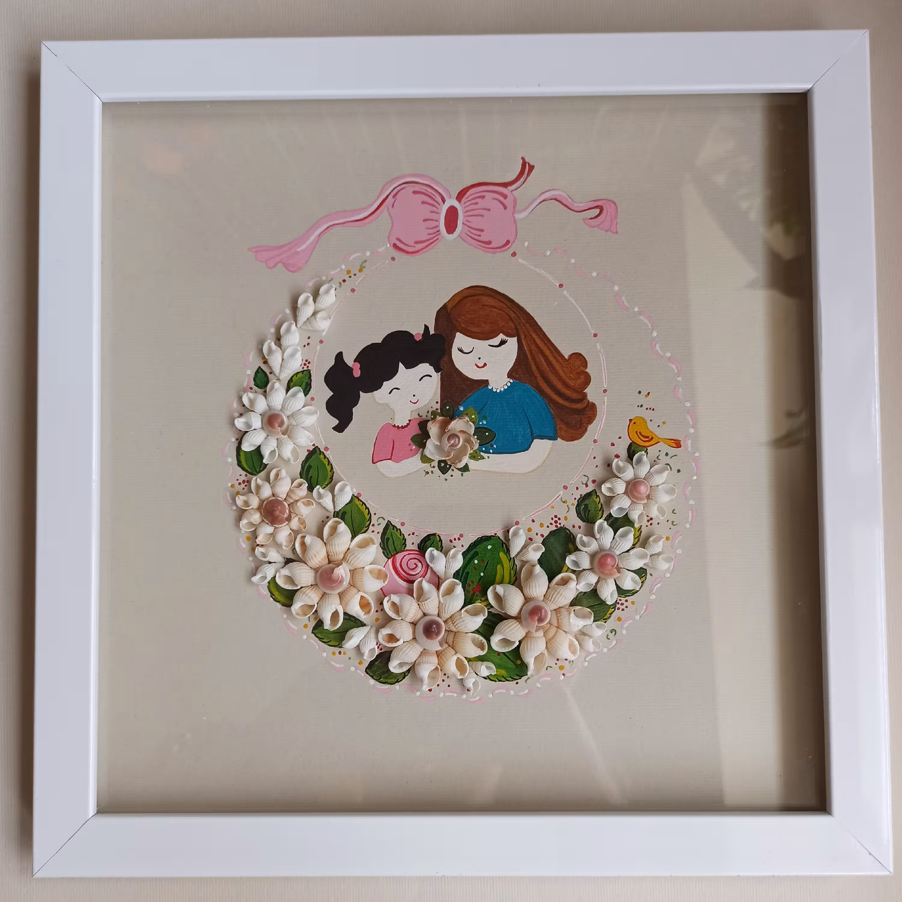 تابلو صدفی مادر و دختر