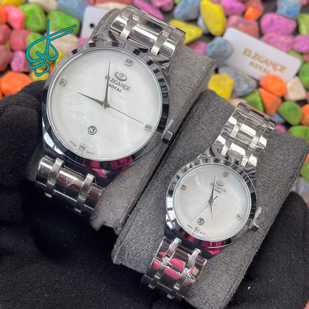خرید ست ساعت مردانه و زنانه کلاسیک الگانس رویال موتور ژاپن کد 2115989 - ردگل