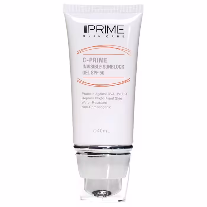 ژل ضد آفتاب حاوی ویتامین C پریم SPF50 مناسب انواع پوست حجم 40 میلی لیتر