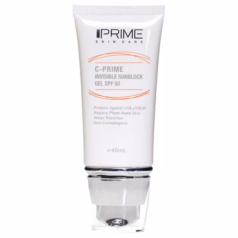 ژل ضد آفتاب حاوی ویتامین C پریم SPF50 مناسب انواع پوست حجم 40 میلی لیتر