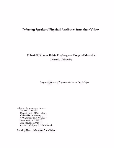 خرید و دانلود نسخه کامل کتاب Inferring Speaker's Physical Attributes from their Voices