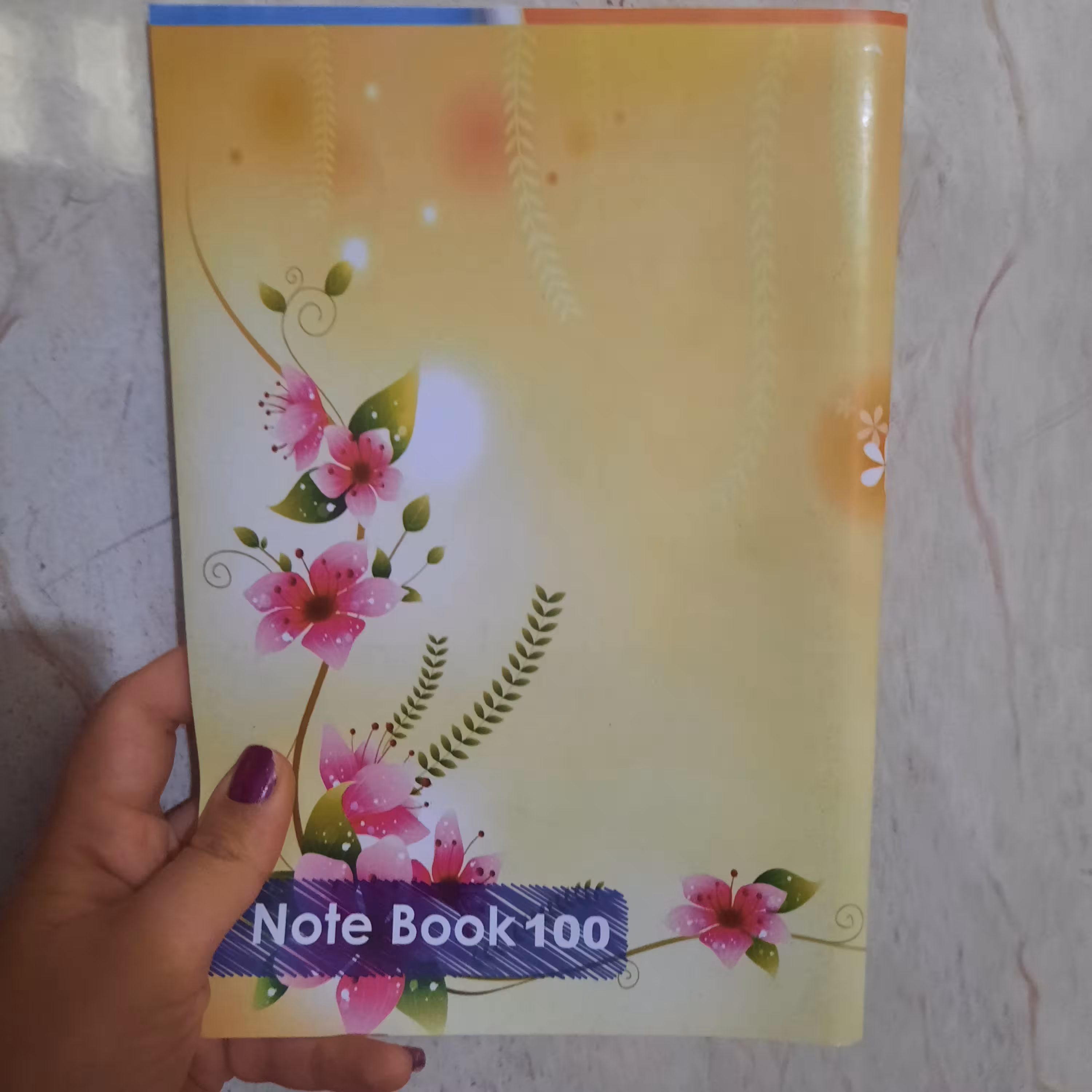 دفتر 100 برگ ساده منگنه ای طرح گل