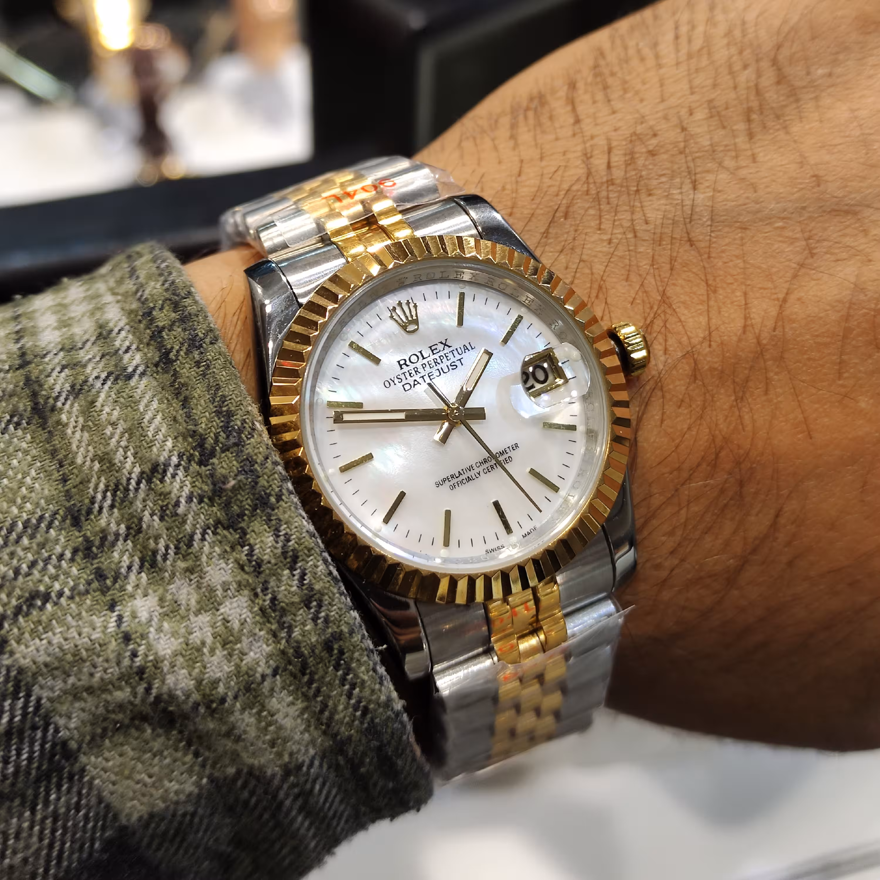 رولکس مردانه دیت جاست صفحه صدفی