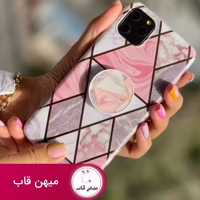 قاب موبایل سامسونگ کاشی ماربل لوزی   پاپ سوکت - کد (99700)