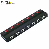 هاب 7 پورت USB 2.0 ادابتور دار (مارک فرانت)