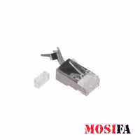 سوکت شبکه امپ CAT7 SFTP شانه دار نقره ای