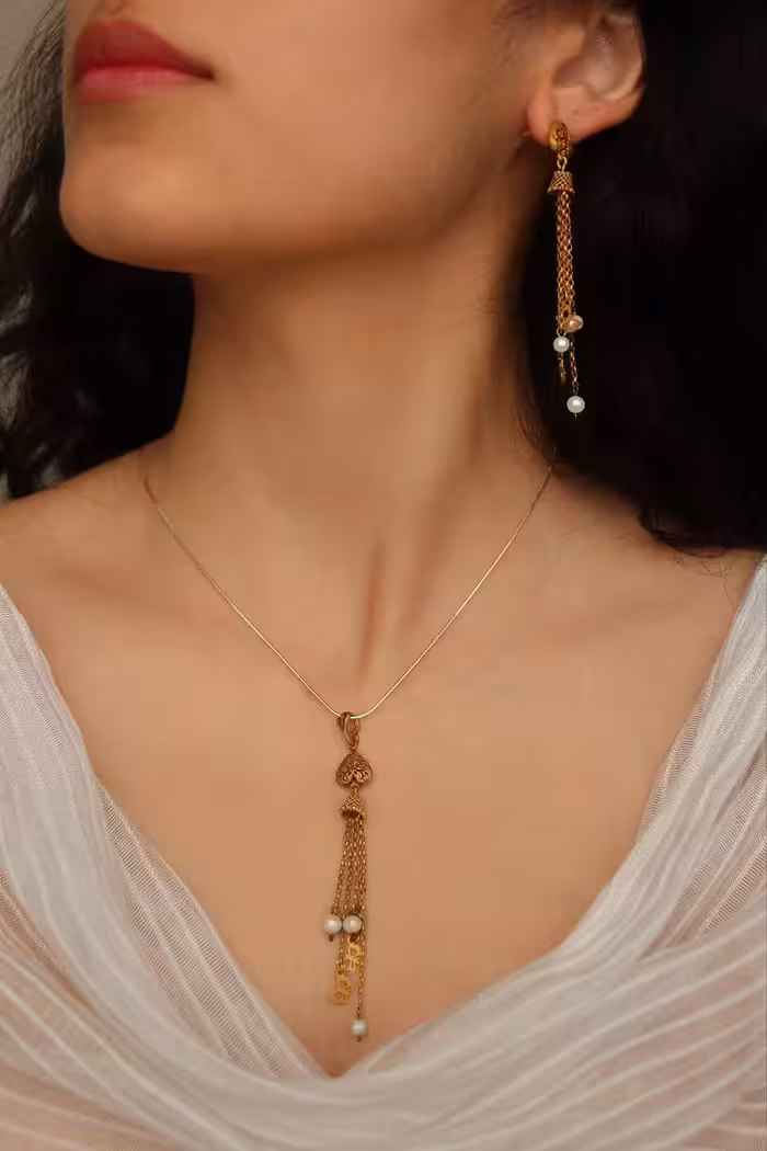 نیمست مروارید ایتالیایی مجلل جواهری کد 00571