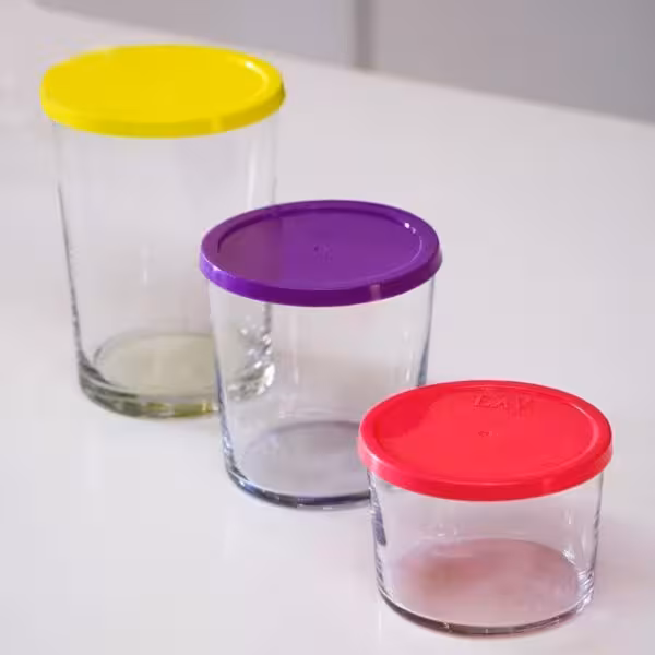 پیاله درب رنگی سه سایز برند LAV