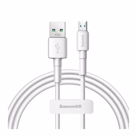 کابل 2 متر USB به microUSB بیسوس Baseus Mini White Cable CAMSW-E02