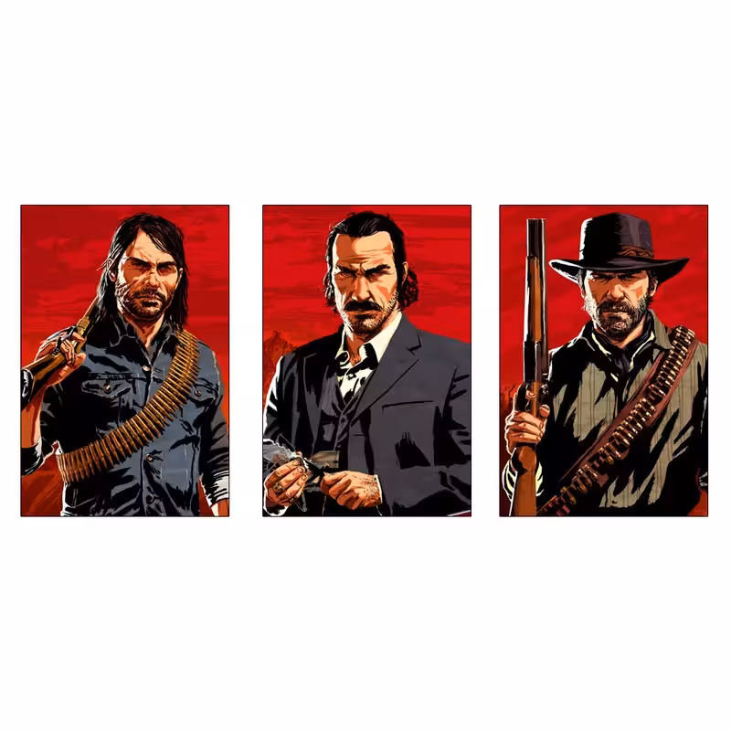 تابلو شاسی 3 تکه طرح Red dead redemption 2 کد 33133